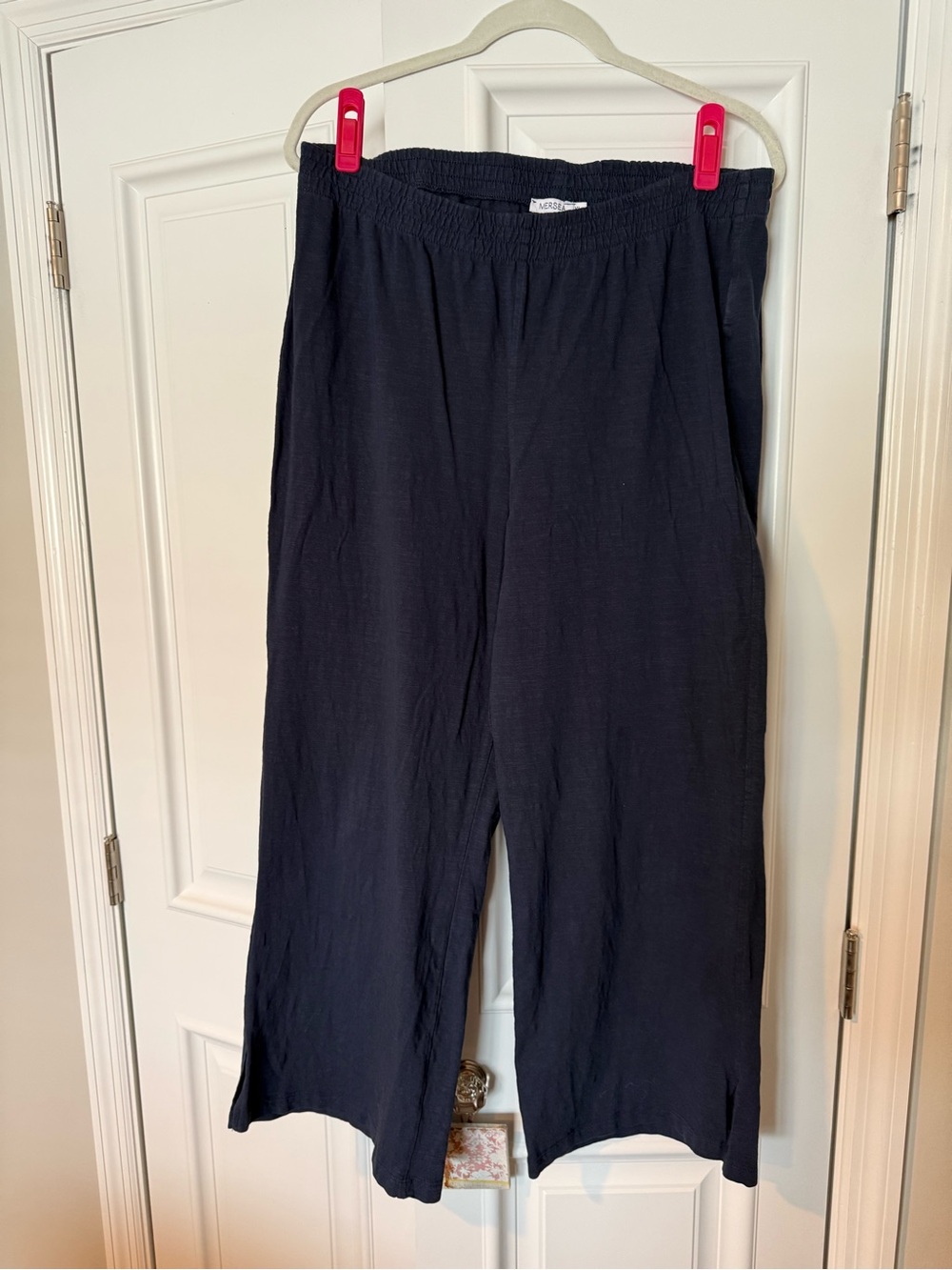 Mersea Navy Wide-Leg Travel Pants